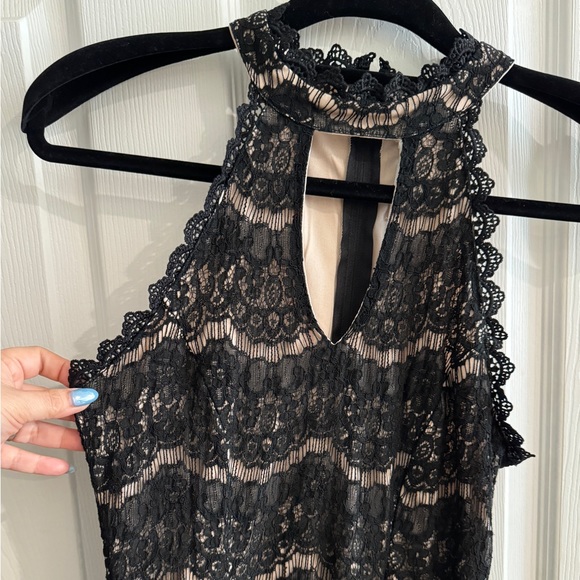 Black and Nude Lace dress w Tutu under - Picture 3 of 7